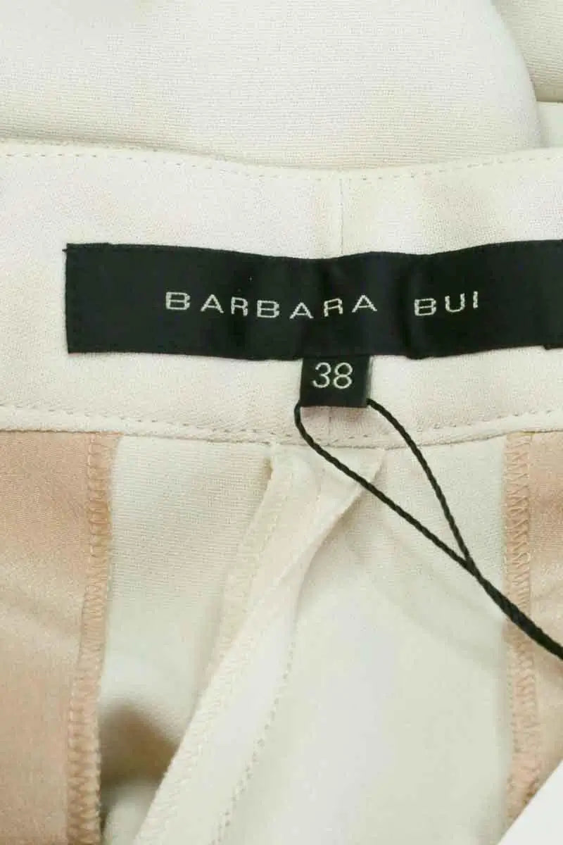 Pantalon large Barbara Bui Beige en Synthétique