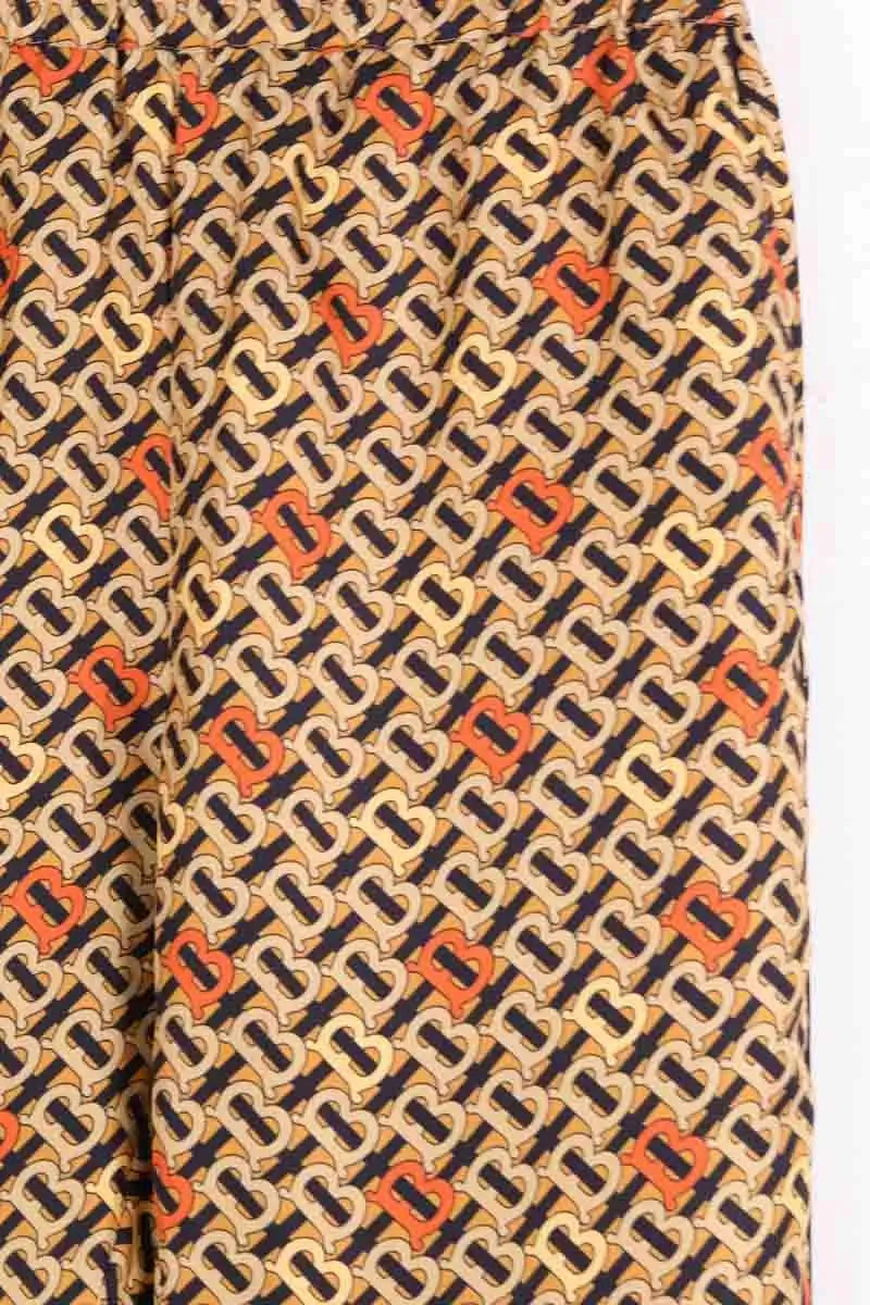 Pantalon large Burberry Marron en Soie