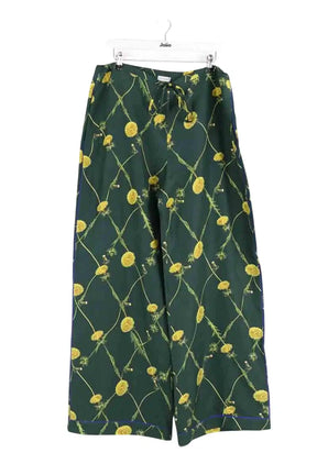 Pantalon large Burberry Vert en Soie, taille L - Seconde Main