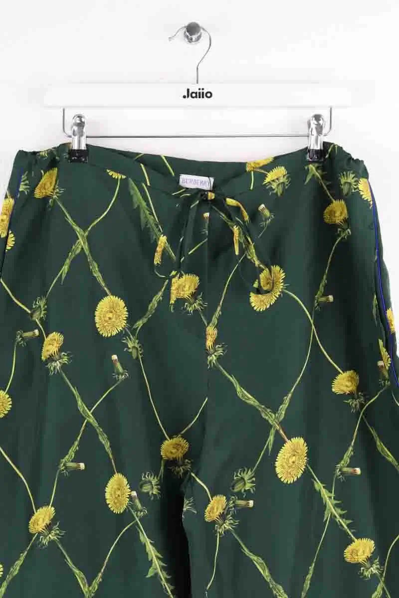 Pantalon large Burberry Vert en Soie
