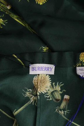 Pantalon large Burberry Vert en Soie