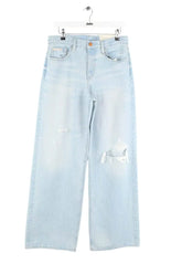 Pantalon large Calvin Klein Low rise loose Bleu en Coton, taille XS - Seconde Main