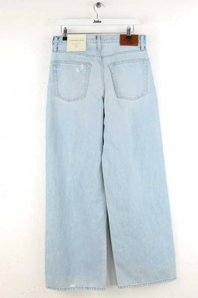 Pantalon large Calvin Klein Low rise loose Bleu en Coton