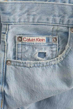 Pantalon large Calvin Klein Low rise loose Bleu en Coton