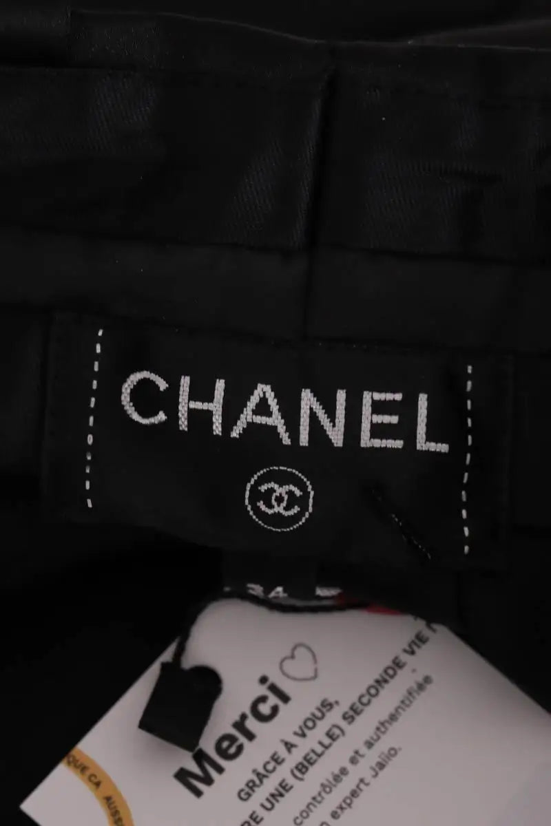Pantalon large Chanel Noir en Soie