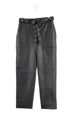 Pantalon large Claudie Pierlot Noir en Cuir, taille M - Seconde Main