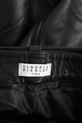 Pantalon large Claudie Pierlot Noir en Cuir