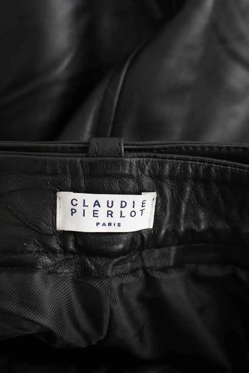 Pantalon large Claudie Pierlot Noir en Cuir