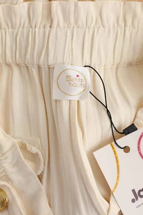 Pantalon large Des Petits Hauts Beige en Viscose