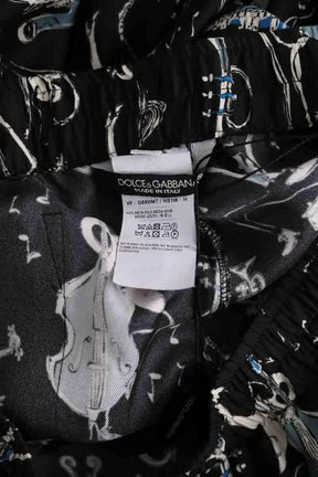 Pantalon large Dolce & Gabbana Noir en Soie