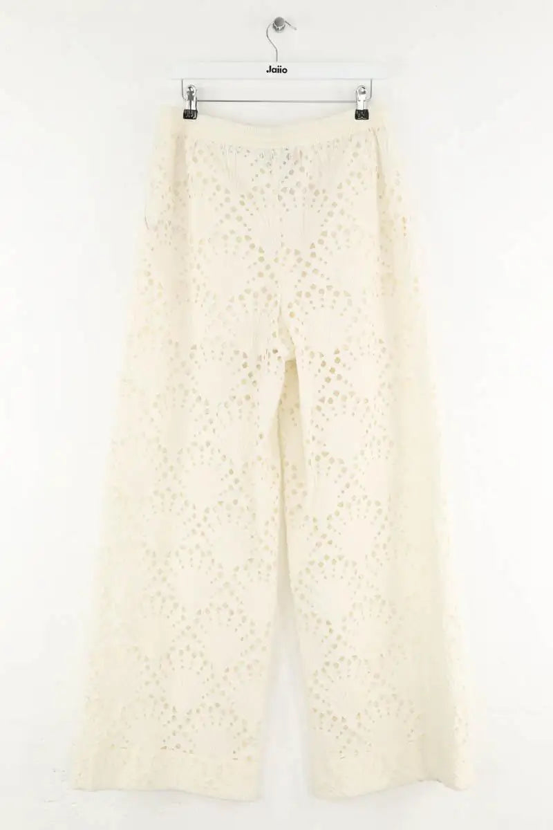 Pantalon large Essentiel Antwerp Ecru en Coton