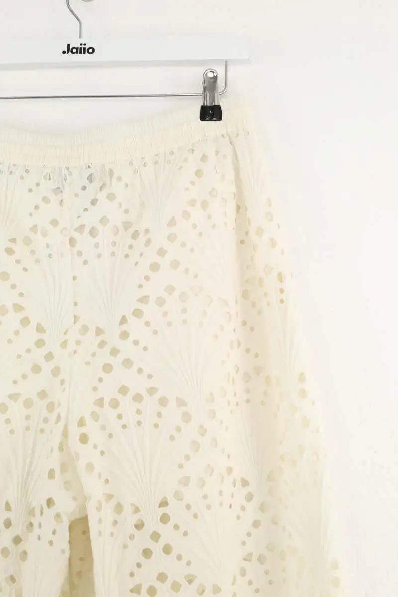 Pantalon large Essentiel Antwerp Ecru en Coton