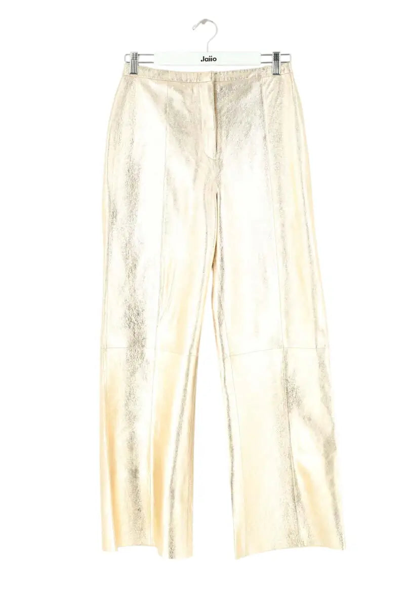 Pantalon large Forte_Forte Doré en Cuir, taille M - Seconde Main
