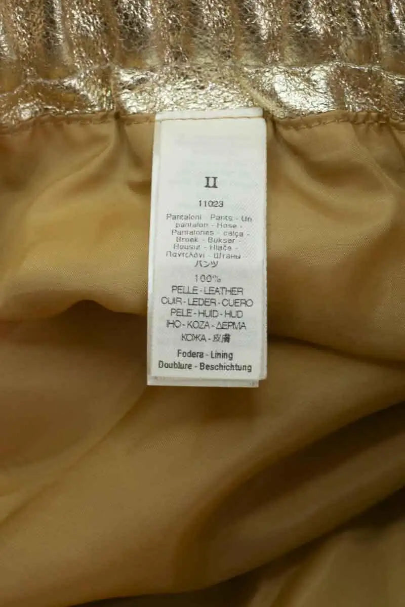 Pantalon large Forte_Forte Doré en Cuir