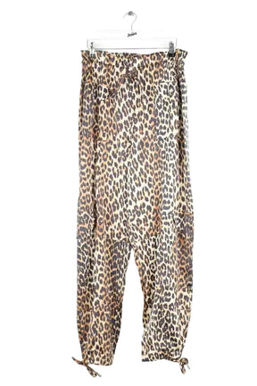 Pantalon large Ganni Marron en Viscose, taille L - Seconde Main