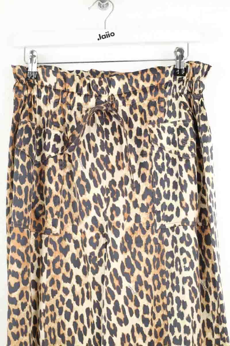 Pantalon large Ganni Marron en Viscose