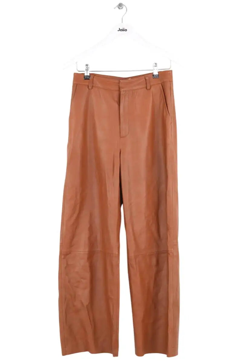 Pantalon large Gestuz Camel en Cuir, taille S - Seconde Main