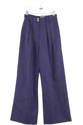 Pantalon large Ines de la Fressange Marlene Bleu en Lin, taille XS - Seconde Main