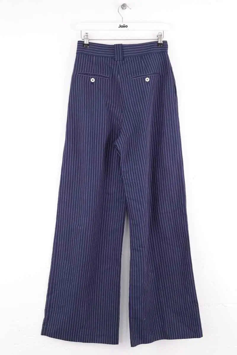 Pantalon large Ines de la Fressange Marlene Bleu en Lin