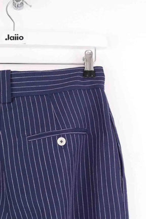 Pantalon large Ines de la Fressange Marlene Bleu en Lin