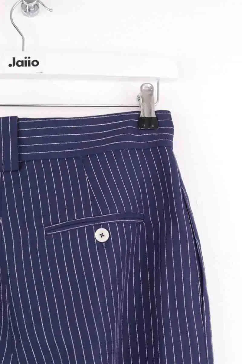 Pantalon large Ines de la Fressange Marlene Bleu en Lin