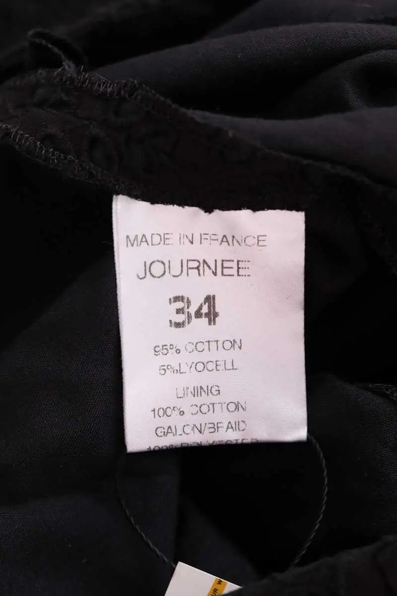 Pantalon large Jour/Né Noir en Coton