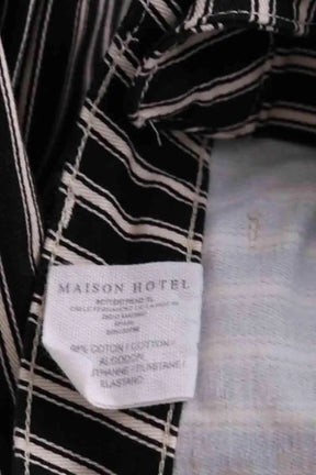 Pantalon large Maison Hotel Noir en Coton