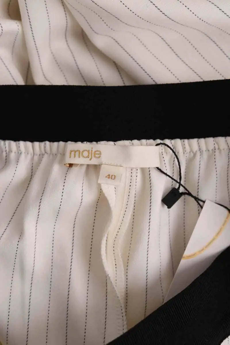 Pantalon large Maje Blanc en Synthétique