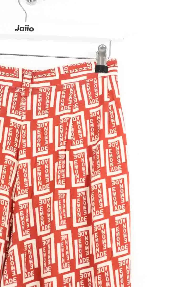 Pantalon large Make My Lemonade Rouge en Viscose