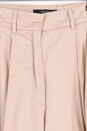 Pantalon large Max Mara Beige en Coton