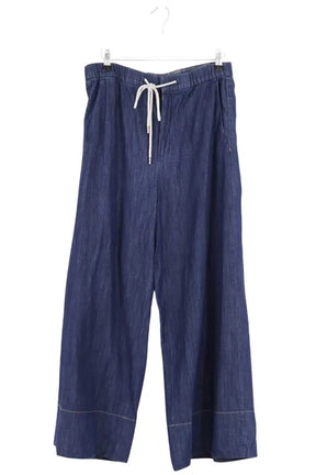 Pantalon large Max Mara Bleu en Coton, taille L - Seconde Main