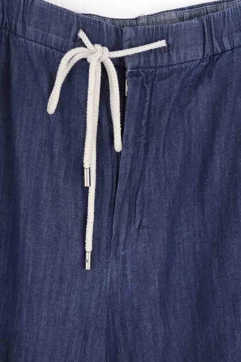 Pantalon large Max Mara Bleu en Coton