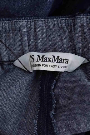 Pantalon large Max Mara Bleu en Coton