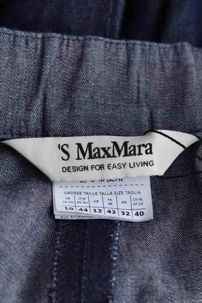Pantalon large Max Mara Bleu en Coton