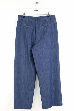 Pantalon large Max Mara Bleu en Coton