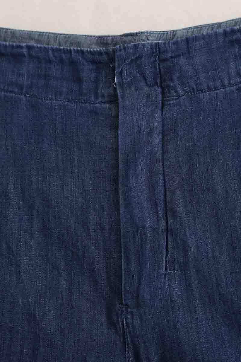 Pantalon large Max Mara Bleu en Coton