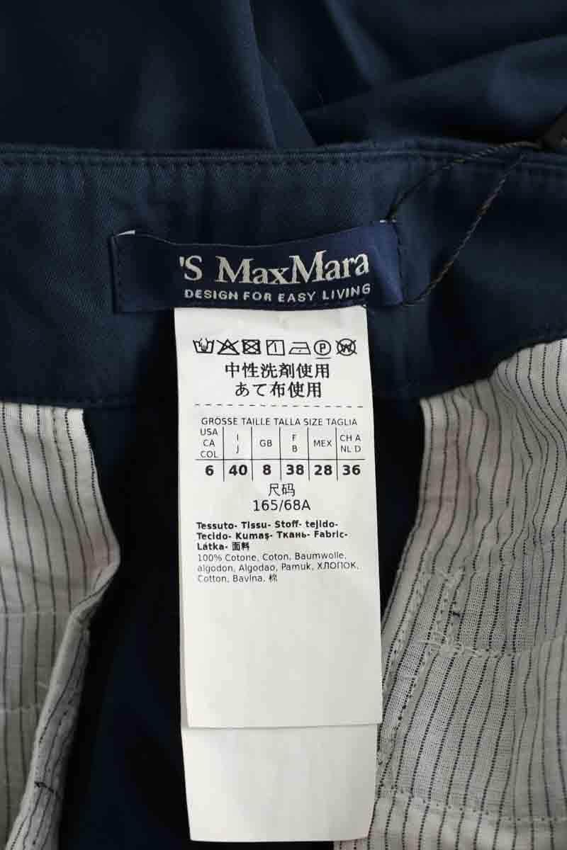 Pantalon large Max Mara Bleu en Coton