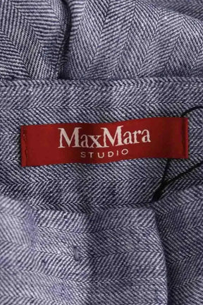Pantalon large Max Mara Bleu en Lin
