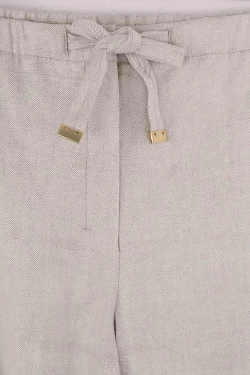 Pantalon large Max Mara Ecru en Laine