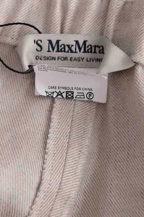 Pantalon large Max Mara Ecru en Laine