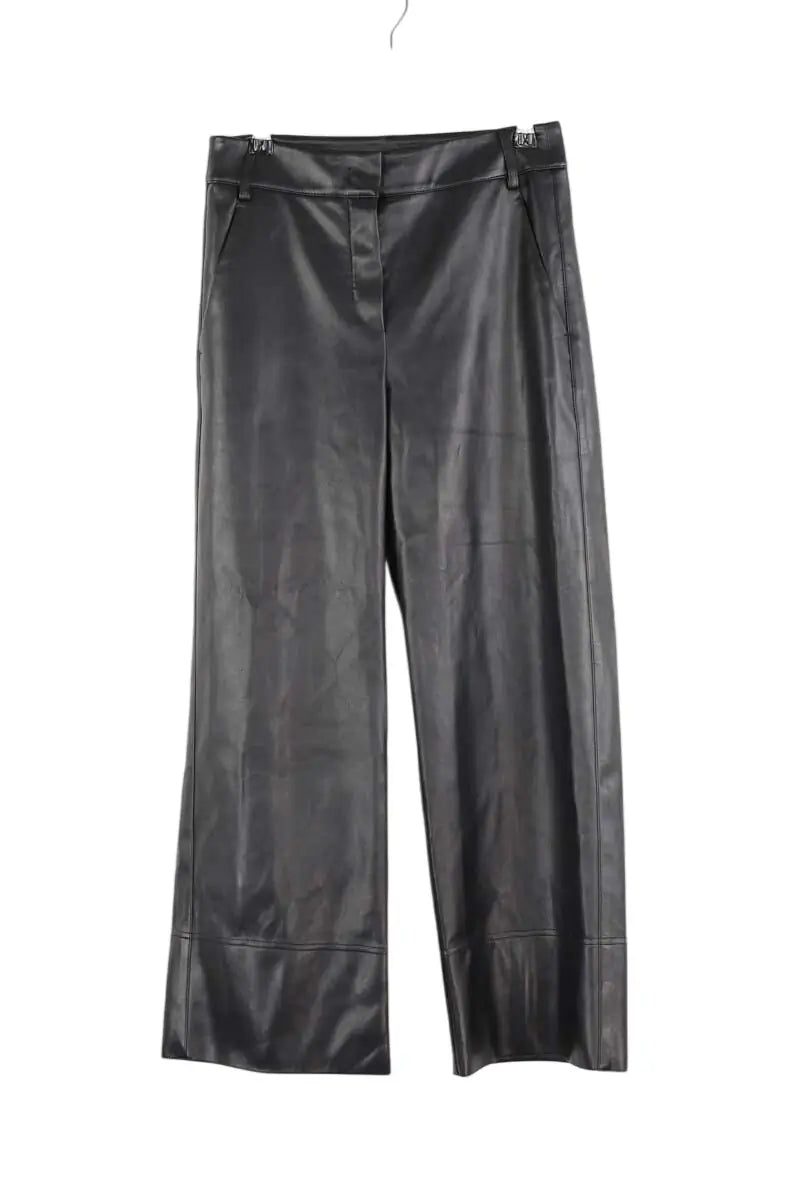 Pantalon large Max Mara Noir en Cuir, taille S - Seconde Main