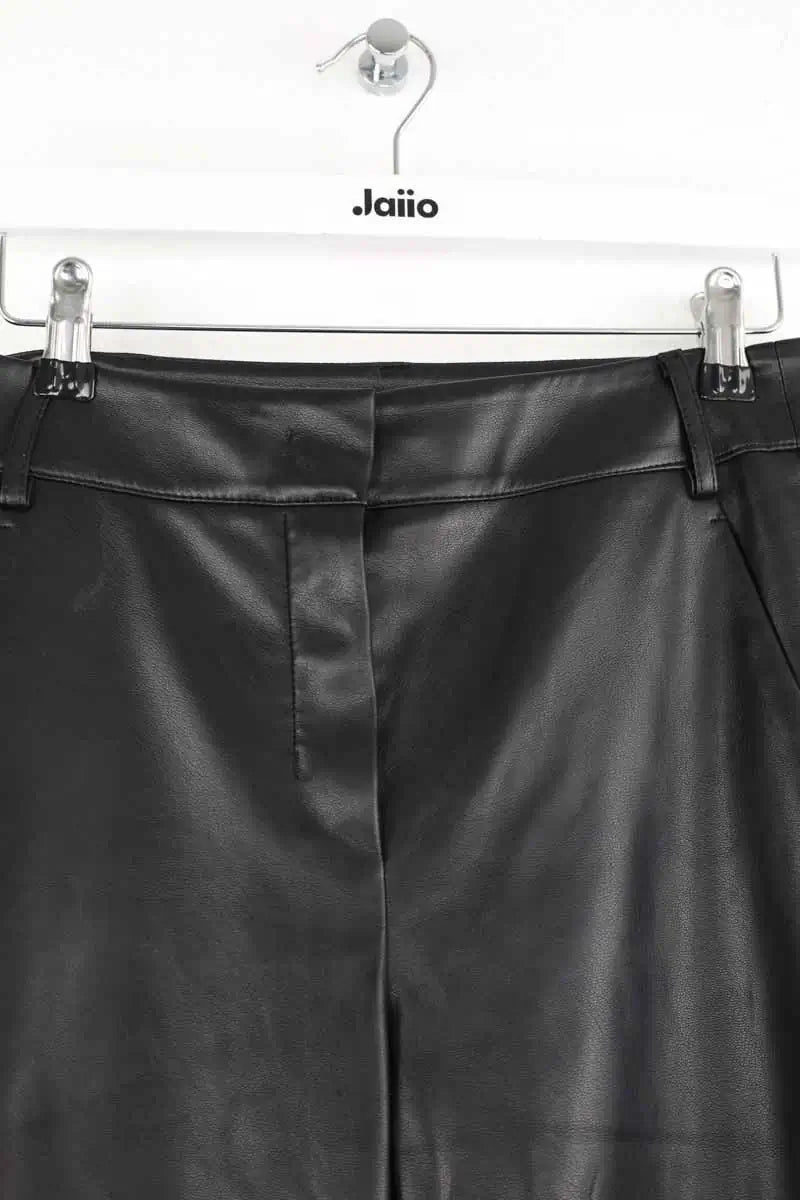 Pantalon large Max Mara Noir en Cuir