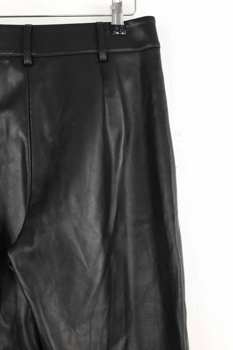 Pantalon large Max Mara Noir en Cuir