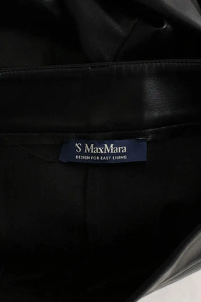 Pantalon large Max Mara Noir en Cuir