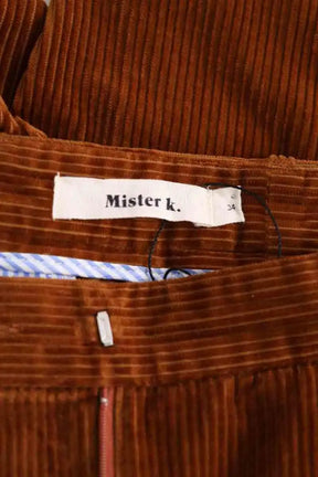 Pantalon large Mister K Camel en Coton