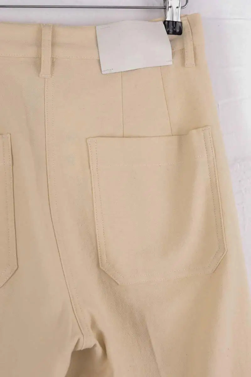 Pantalon large Momoni Beige en Lin