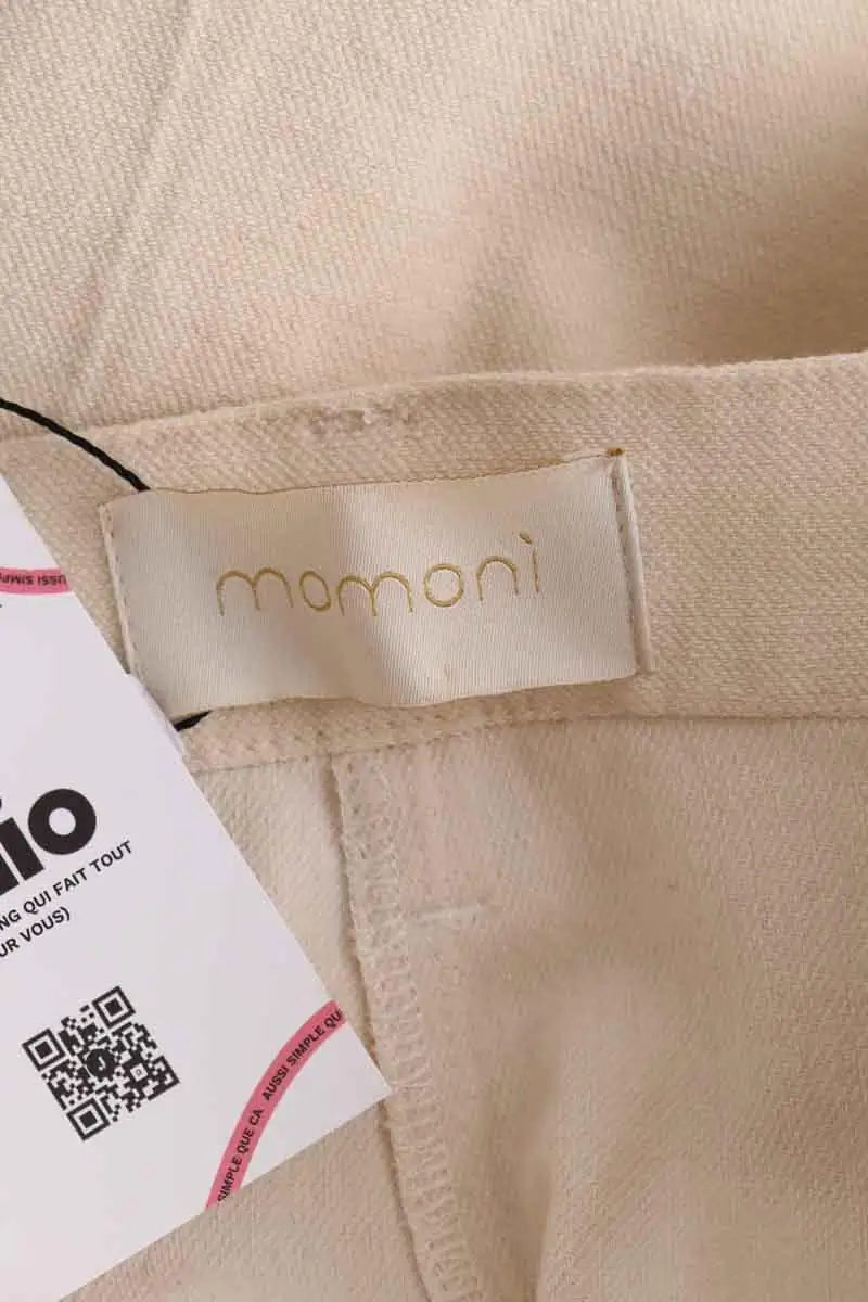 Pantalon large Momoni Beige en Lin