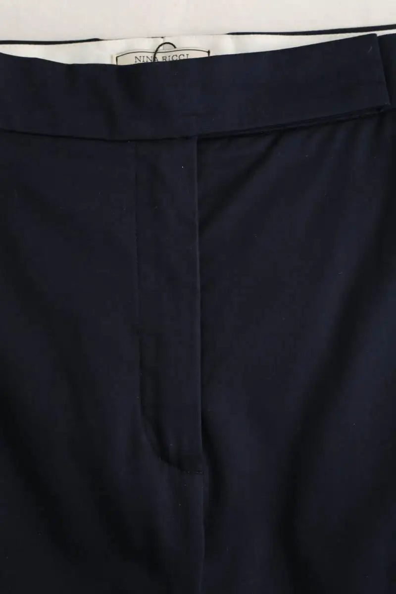 Pantalon large Nina Ricci Bleu en Coton
