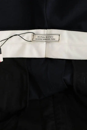 Pantalon large Nina Ricci Bleu en Coton