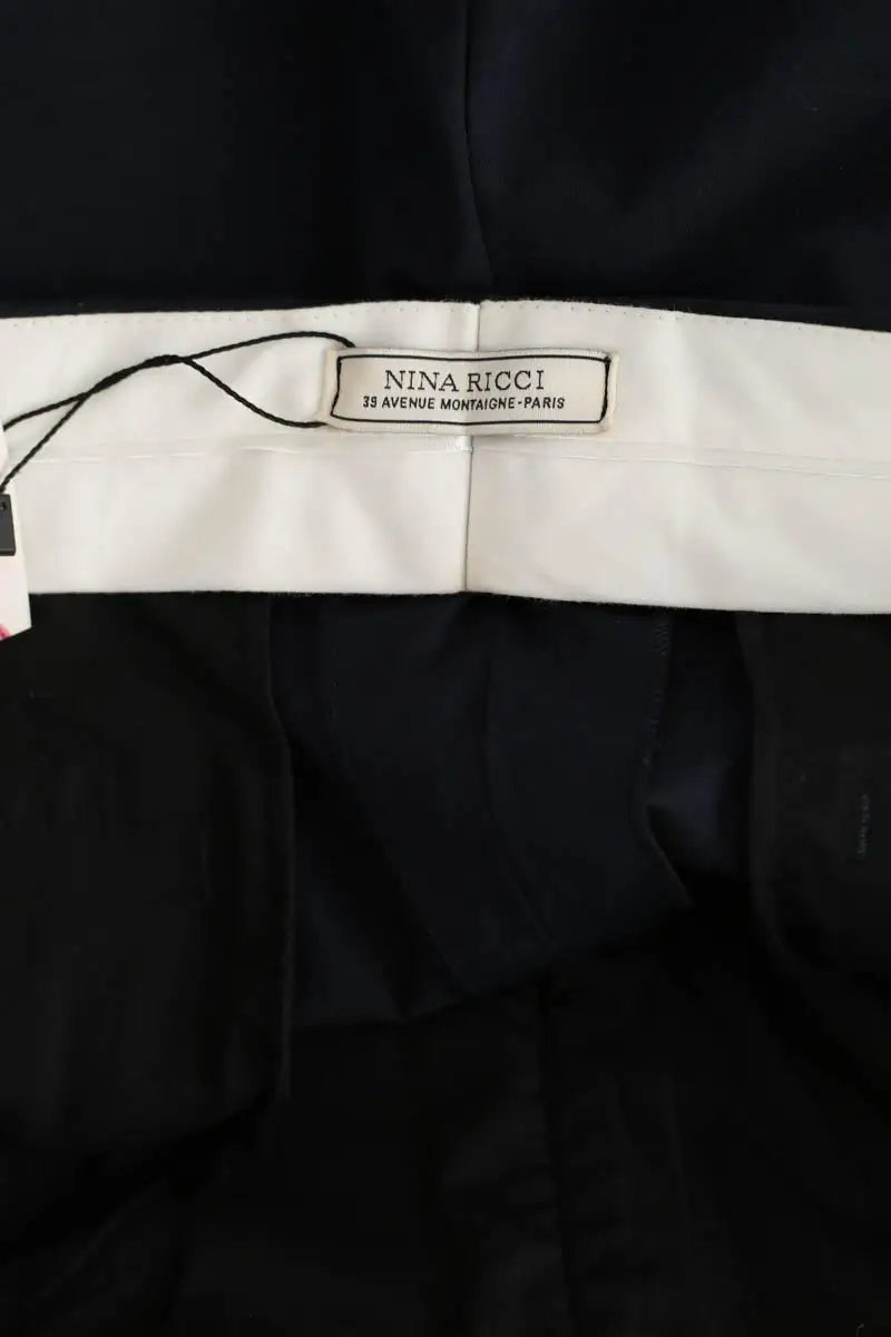 Pantalon large Nina Ricci Bleu en Coton